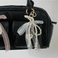 Keypus - Lace Bow Beaded Heart Pendant Bag Charm Keychain
