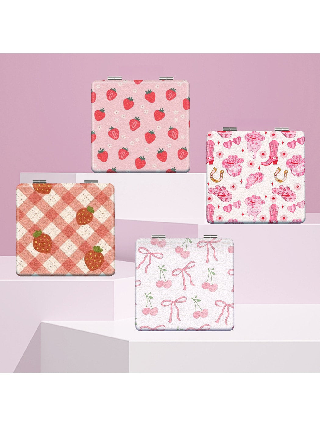 Mirroray - Printed PU Folding Makeup Mirror