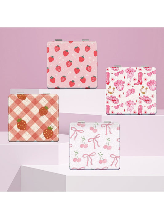 Mirroray - Printed PU Folding Makeup Mirror