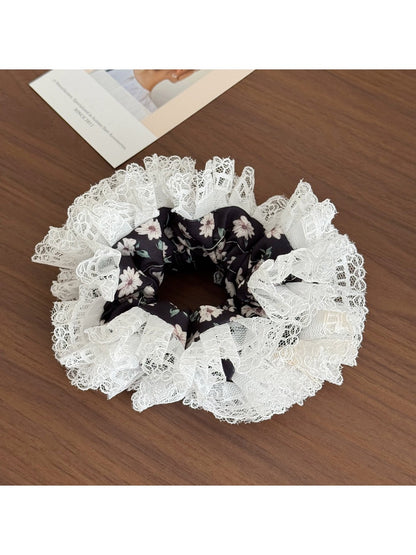 Gifty - Sweet Lace Floral Scrunchie for Ponytail