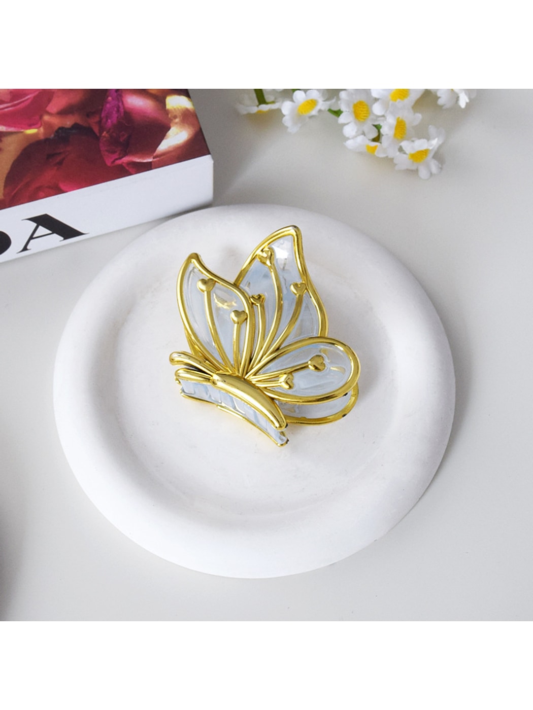 Beau - Gold Edge Butterfly Decorative Plastic Claw Clip