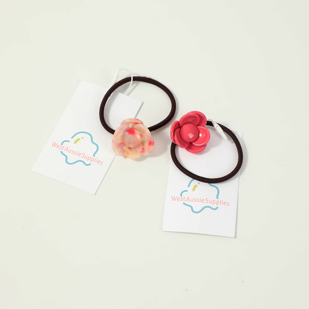 Gifty - Acetate Flower Hair Tie for High Ponytail Bun