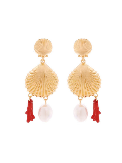 Earedge - Ocean Theme Sculpted Drop Silhouette Earrings