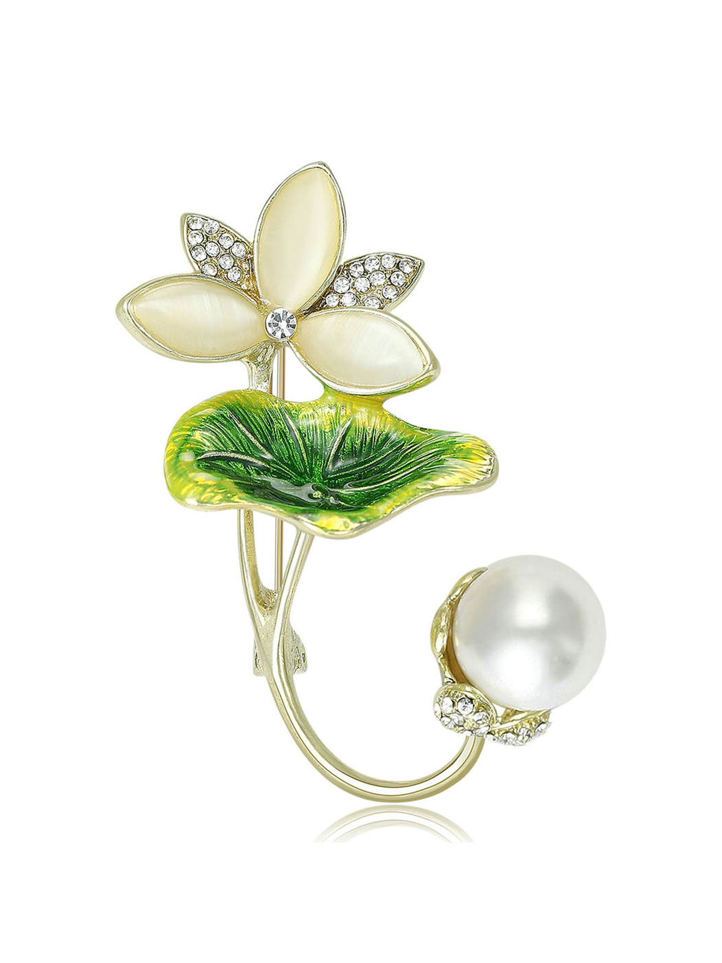 Brovia - Lotus Flower Alloy Decorative Lapel Brooch