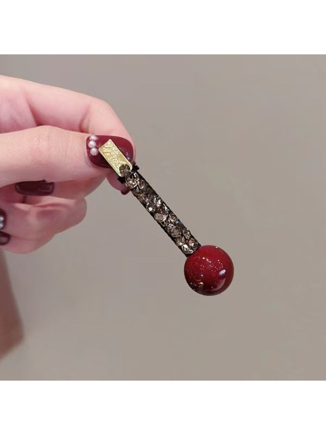 Beau - Red Round-Shaped Hair Clip