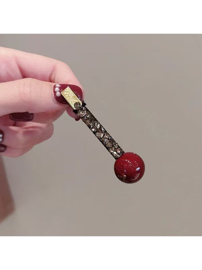 Beau - Red Round-Shaped Hair Clip