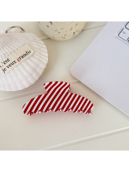 Beau - Striped Acrylic Glossy Finish Claw Clip