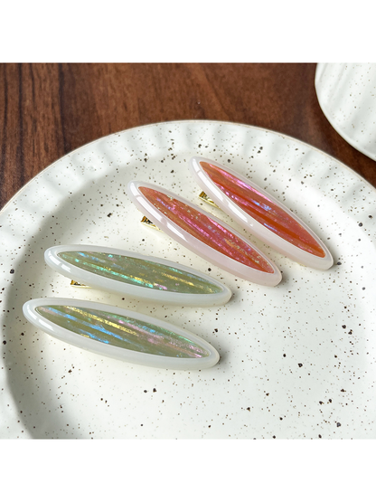 Beau - Pointed Ends Ring Accent Duckbill Hair Clip