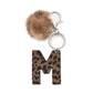 Keypus - Leopard Print Oil-Edged Letter Keychain