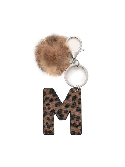 Keypus - Leopard Print Oil-Edged Letter Keychain
