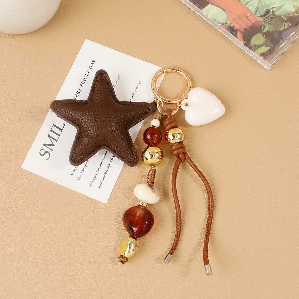 Keypus - Retro Star Beaded Bag Charm Keychain