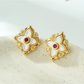 Earedge - Retro Four Leaf Clover Alloy Stud Earrings