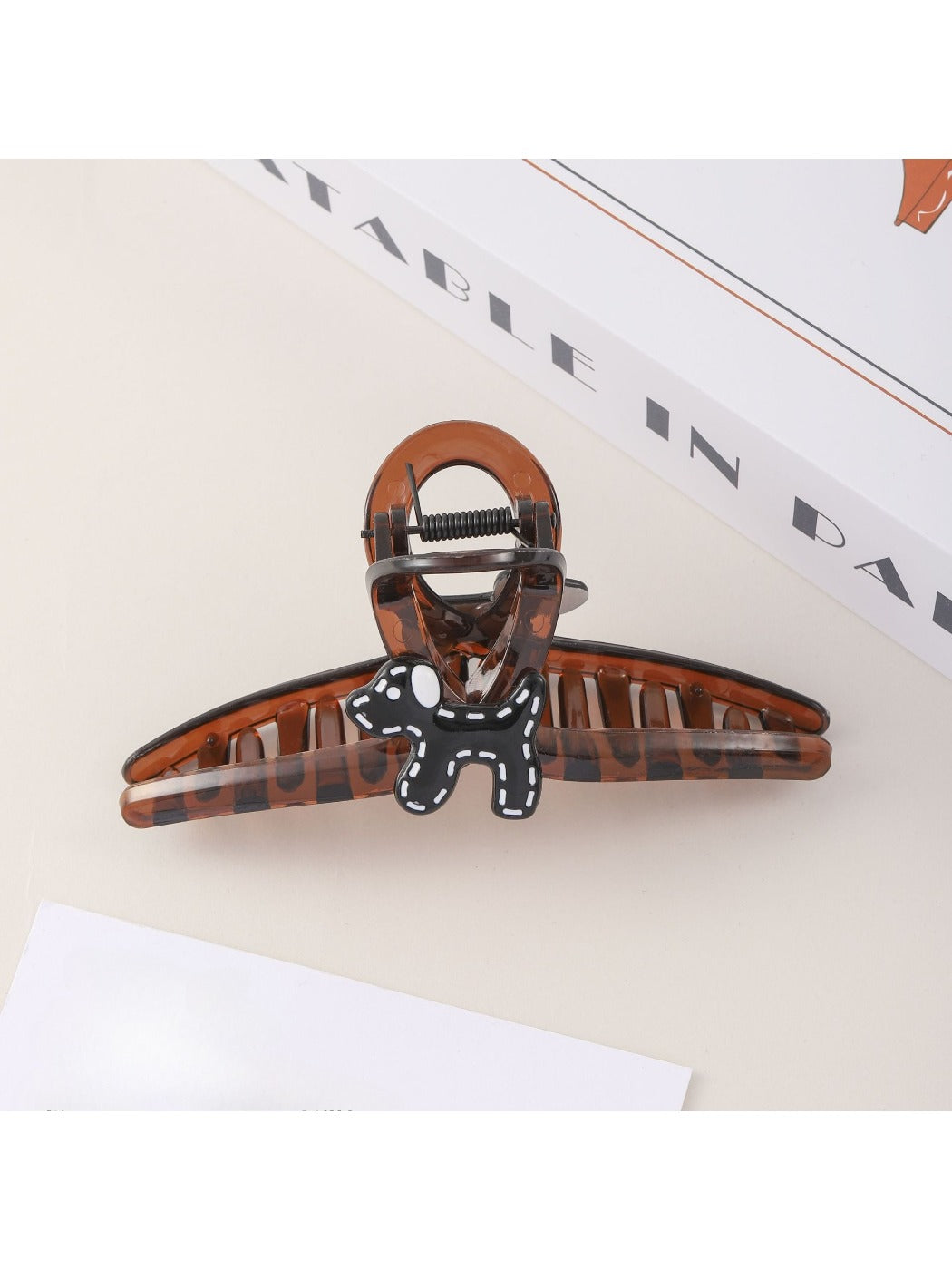 Beau - A Retro Puppy Print Claw Clip