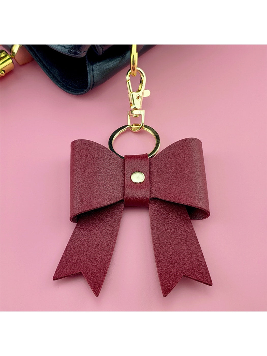 Keypus - Modern Simple Bow Shape Bag Charm Keychain