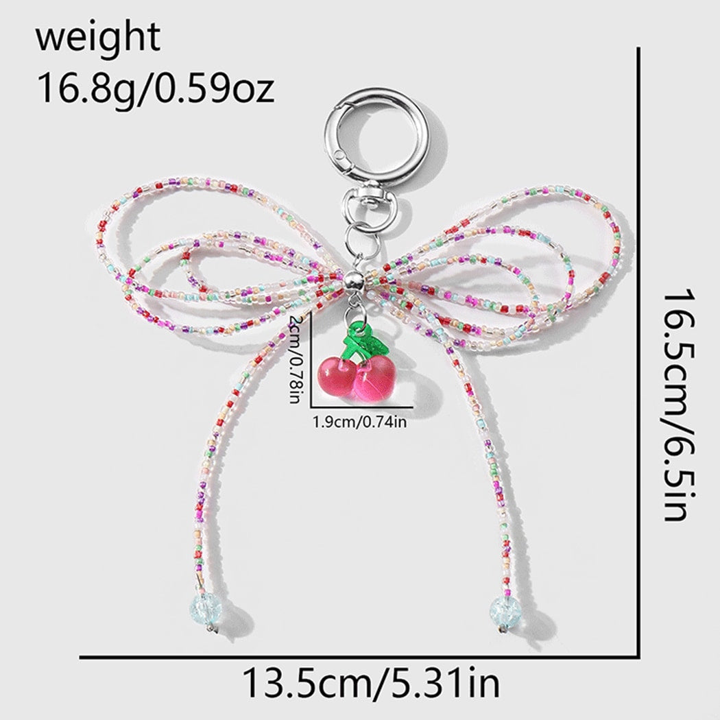 Keypus - Double Layer Beaded Bow Keychain