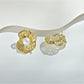 Earedge - Luxe Openwork Ruffled Stud Earrings