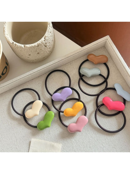 Gifty - Minimalist Solid Color Heart Hair Tie