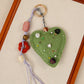 Keypus - Retro Textured Heart Bag Charm Keychain