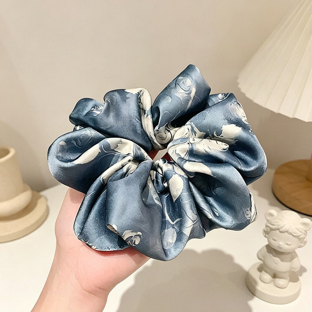 Gifty - Floral Print Polyester Puffy Scrunchie