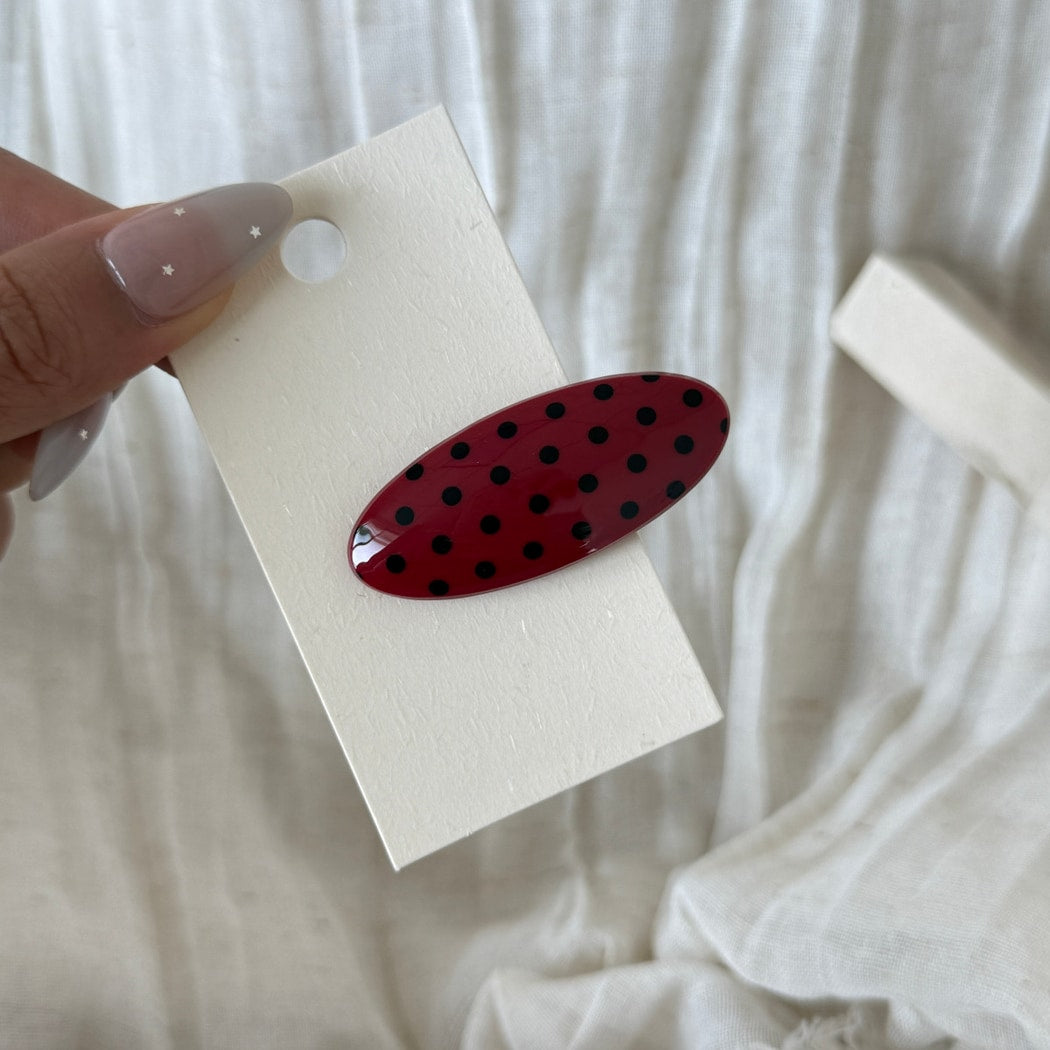 Beau - Polka Dot Oval Side Barrette