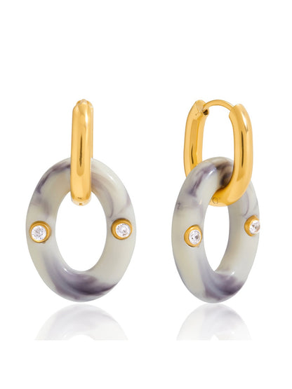 Earedge - Vintage Ombré Hoop Drop Earrings