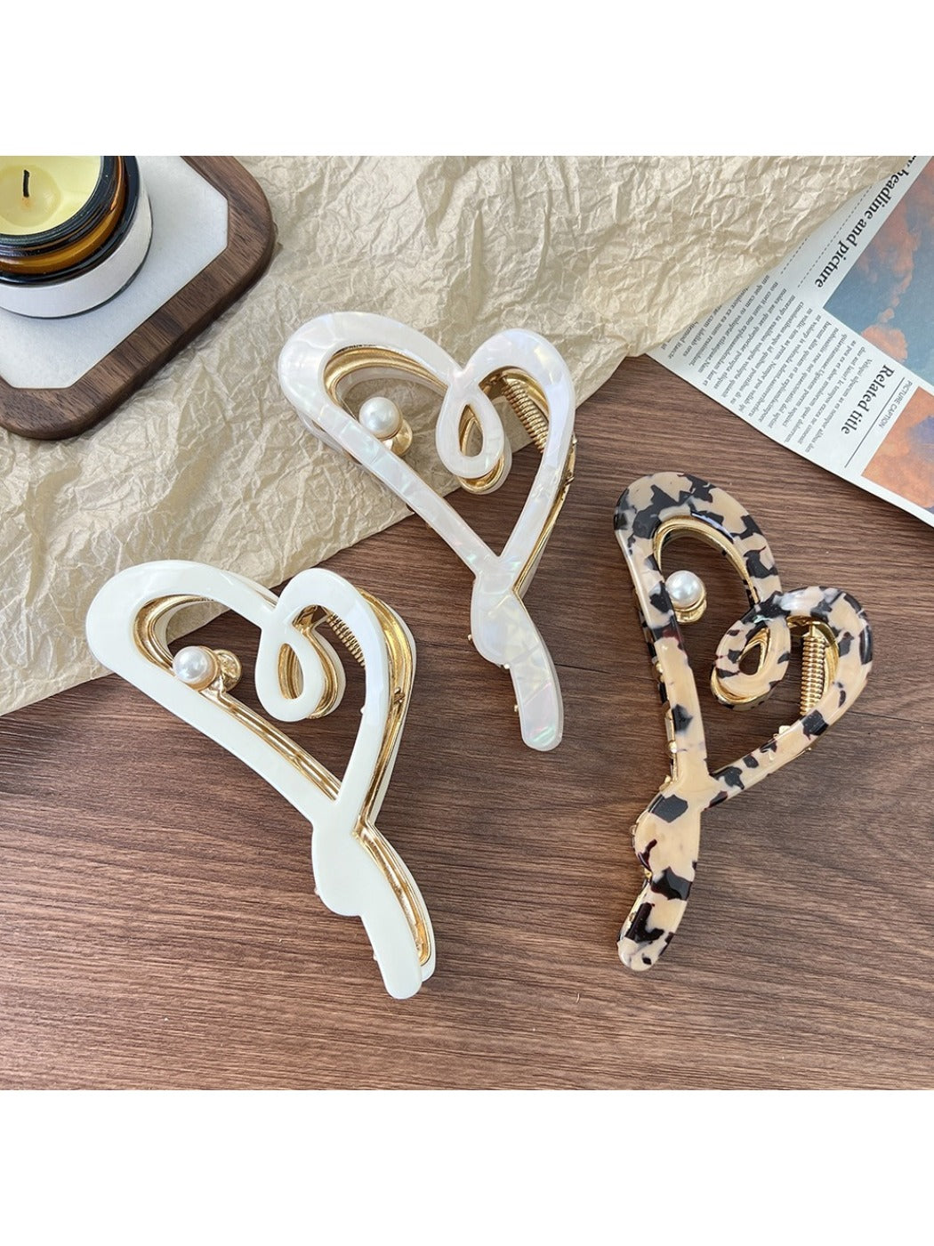 Beau - Valentine'S Day Heart Hair Claw Clip