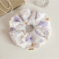 Gifty - Floral Polyester Fabric Ponytail Scrunchie