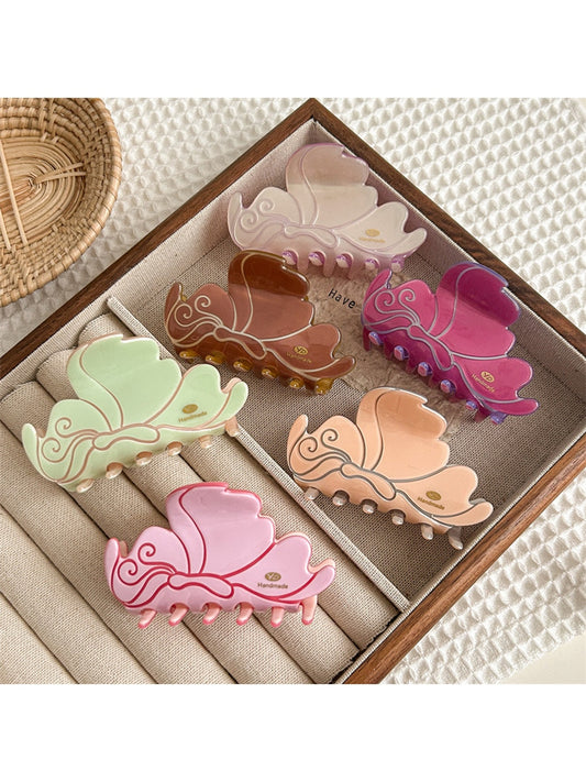 Beau - Cloud and Wave Motif Acetate Hair Claw Clip
