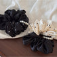 Gifty - Ruffled Satin Look Polka Dot Scrunchie