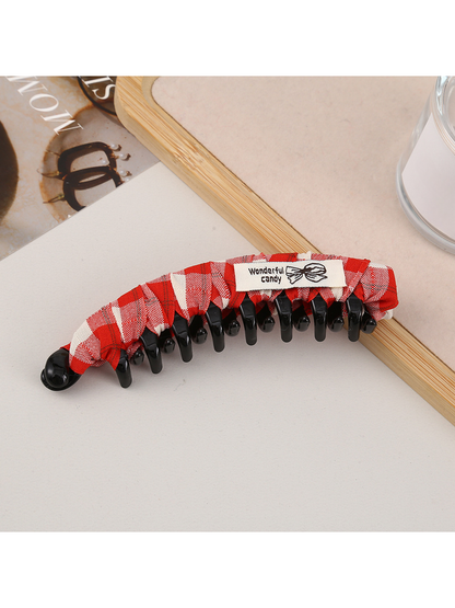 Beau - Retro Plaid Curved Hair Styling Banana Clip