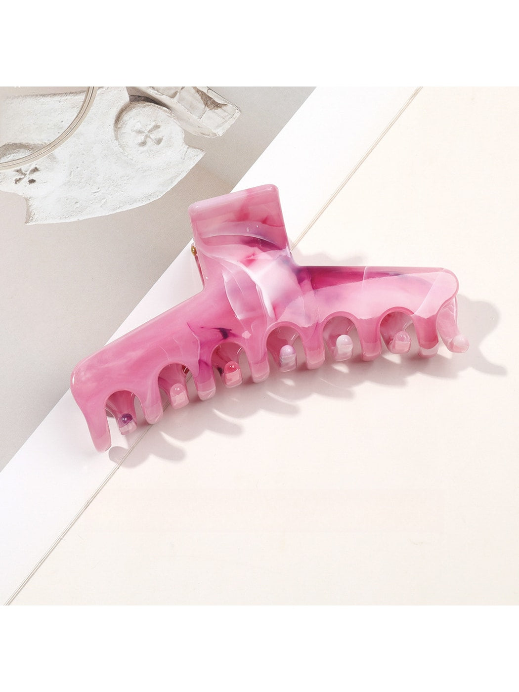 Beau - Marble Swirl Triangle PC Claw Hair Clip