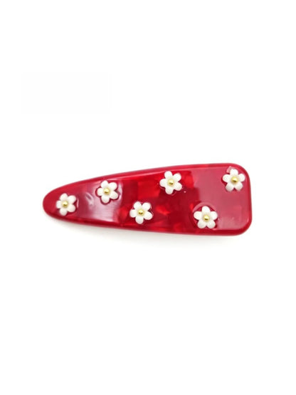 Beau - Floral Acetate Triangular Side Hair Clip