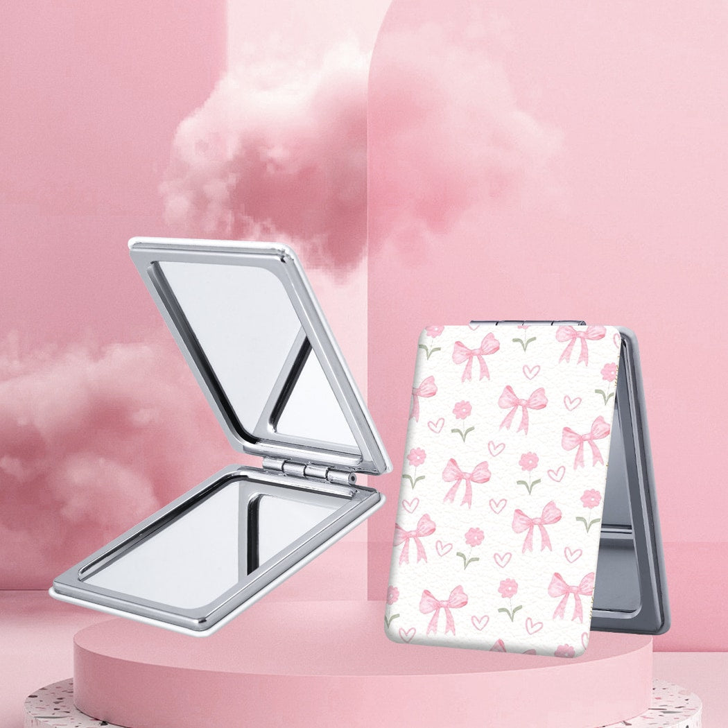 Mirroray - Portable Bow Print Folding Makeup Mirror