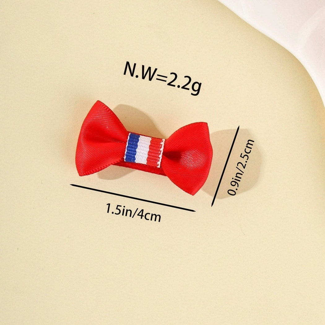 Beau - Cute Striped Bow Design Hair Clip