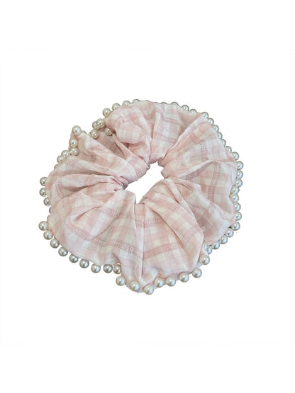 Gifty - Tartan Scrunchies with Beads Large