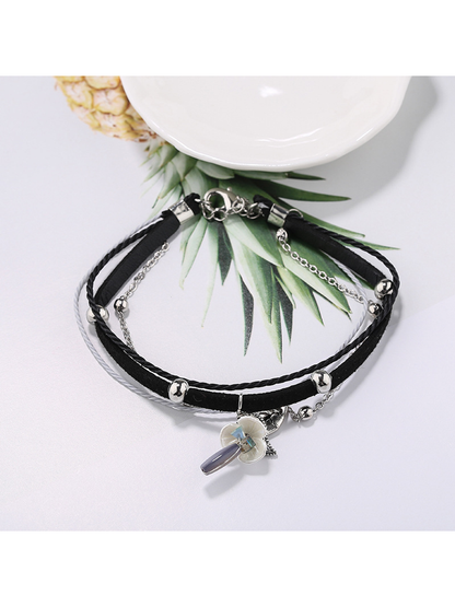 Lovra - Bohemian Leaf Pendant Beaded Bracelet