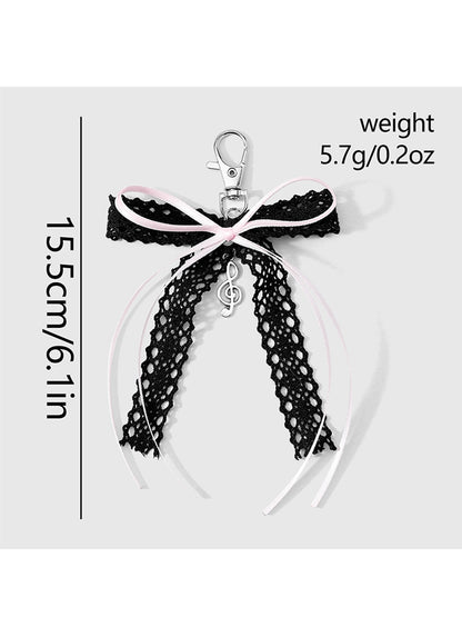 Keypus - Sweet Lace Ribbon Bow Key Ring Accessory Keychain