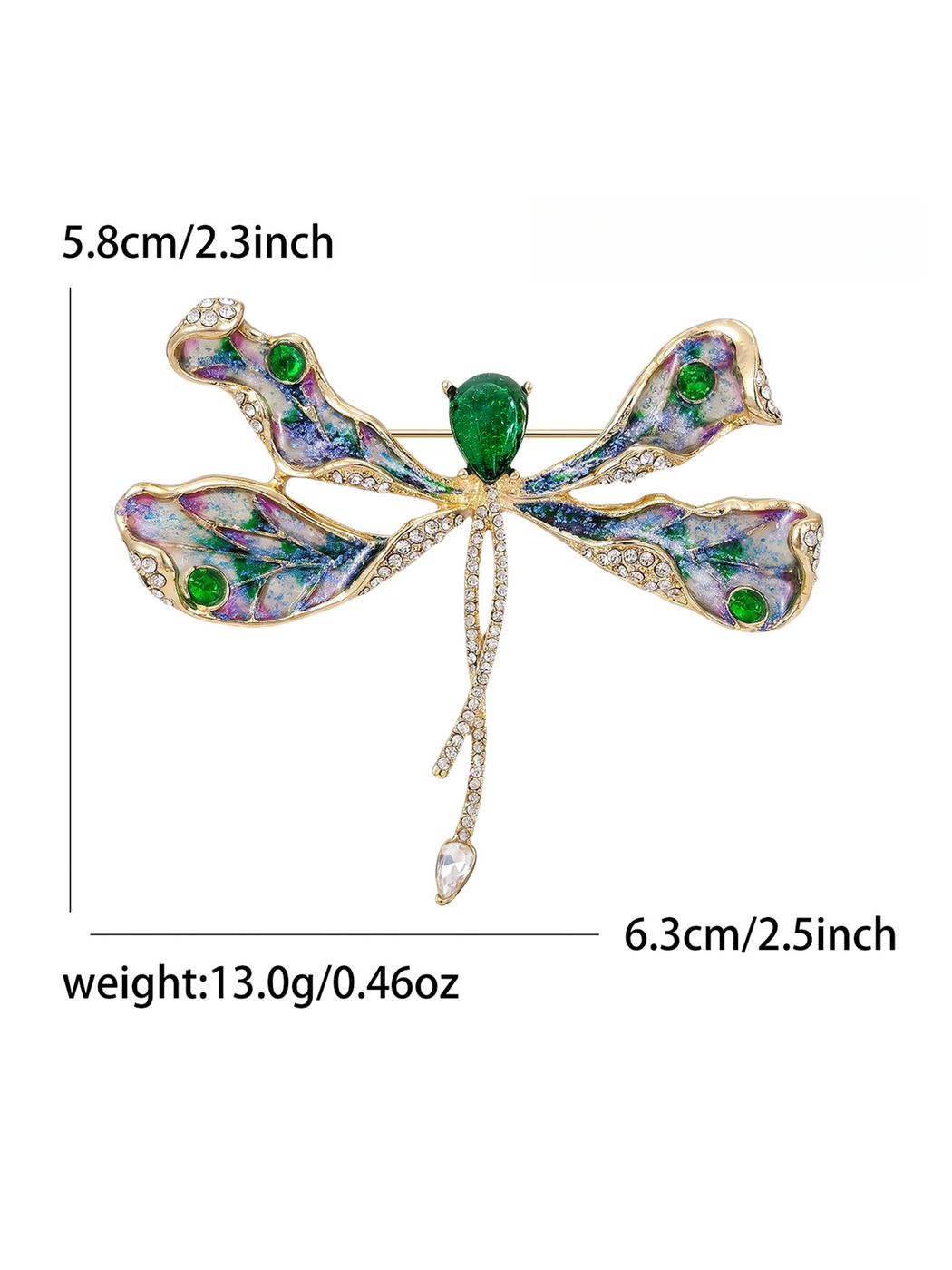 Brovia - Insect Shape Rhinestone Dragonfly Brooch