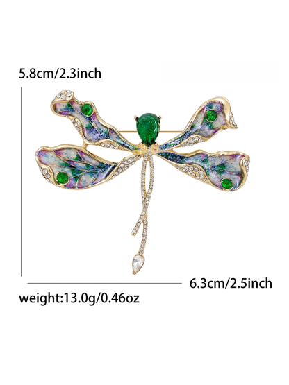 Brovia - Insect Shape Rhinestone Dragonfly Brooch