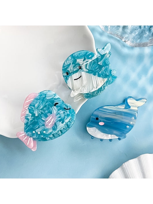 Beau - Cartoon Whale Acetate Fiber Claw Hair Clip