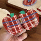 Beau - Vintage Red White Checkered Apple Hair Clip