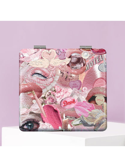 Mirroray - Y2K Collage Print Foldable Compact Mirror