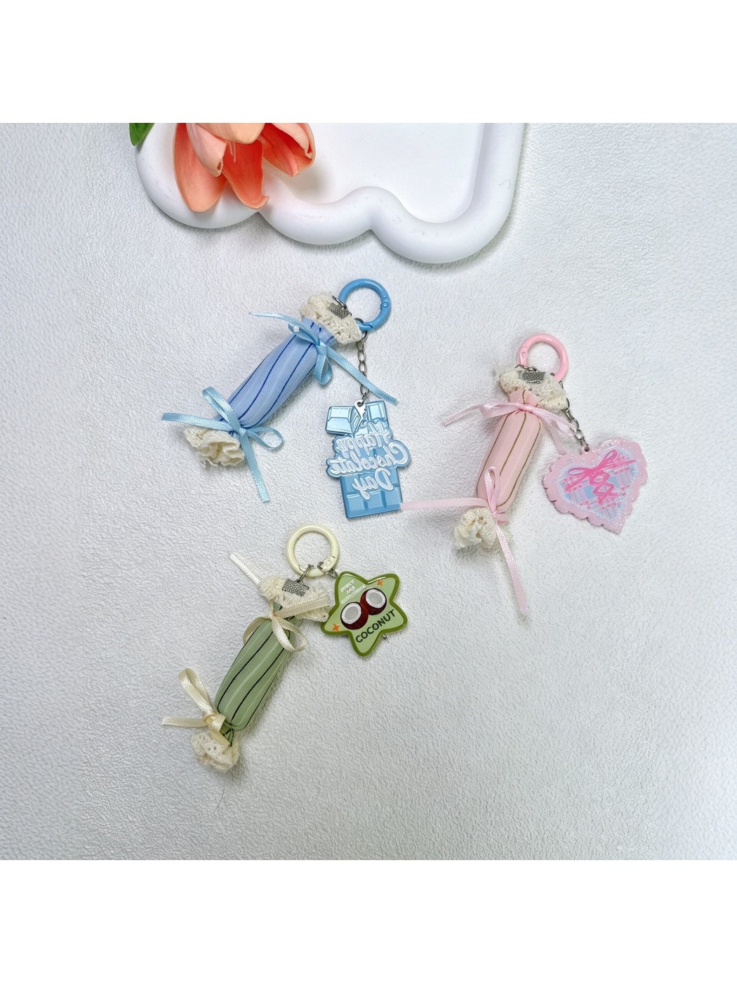 Keypus - Sweet Style Candy Wrapper Charm Ring Keychain