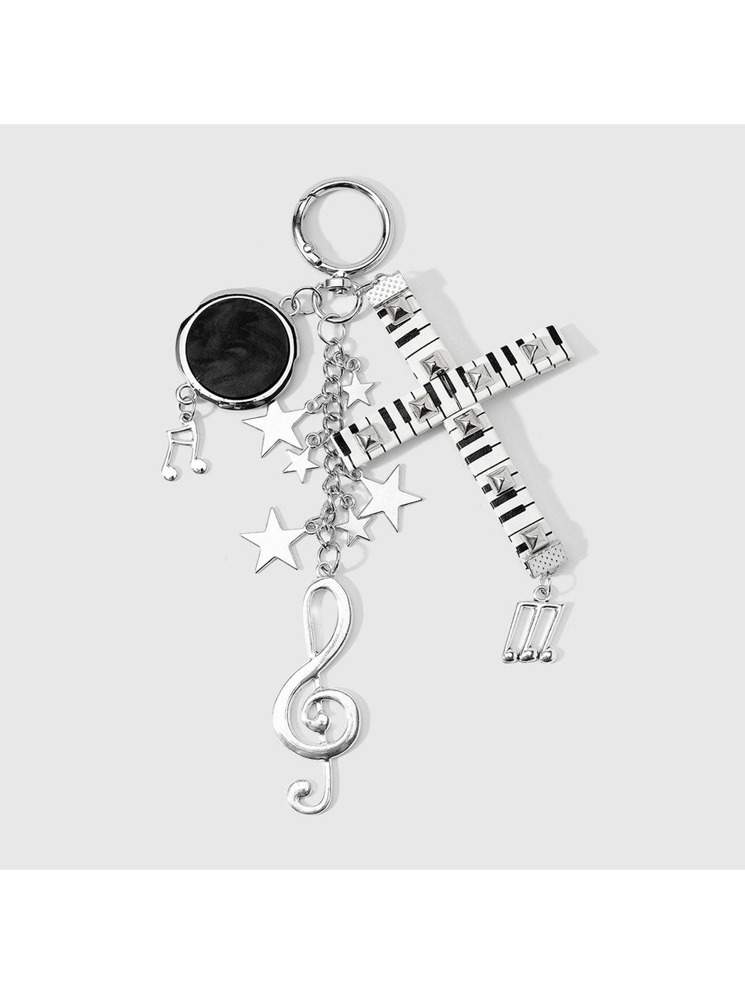 Keypus - Retro Studded Cross Star Music Note Keychain