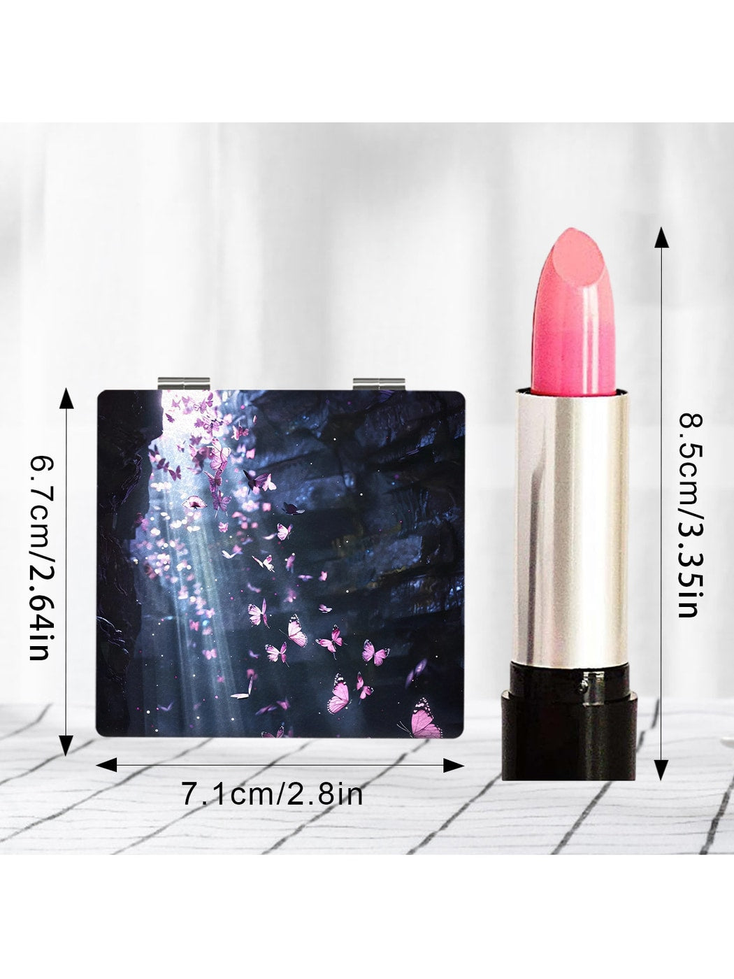 Mirroray - Butterfly Print Portable Touch Up Mirror