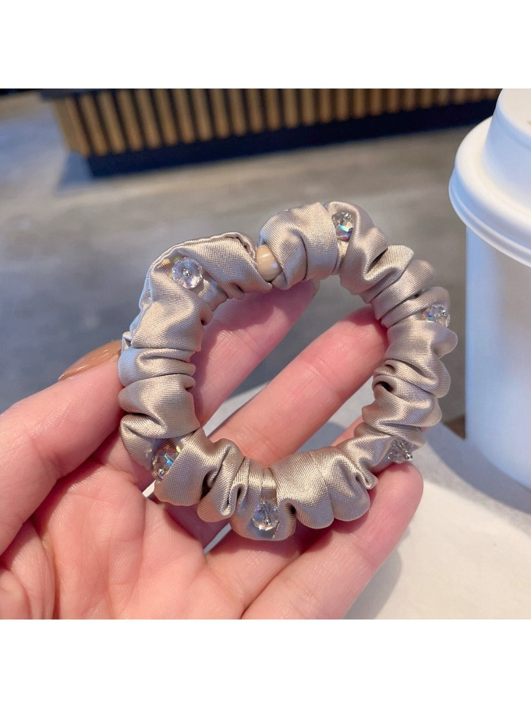 Gifty - Crinkle Textured Solid Color Hair Scrunchies