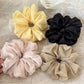 Gifty classy scrunchie displayed on a white background showing its texture