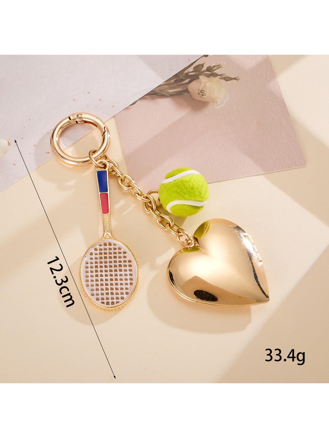 Keypus - Dice and Heart Decorative Bag Charm Keychain