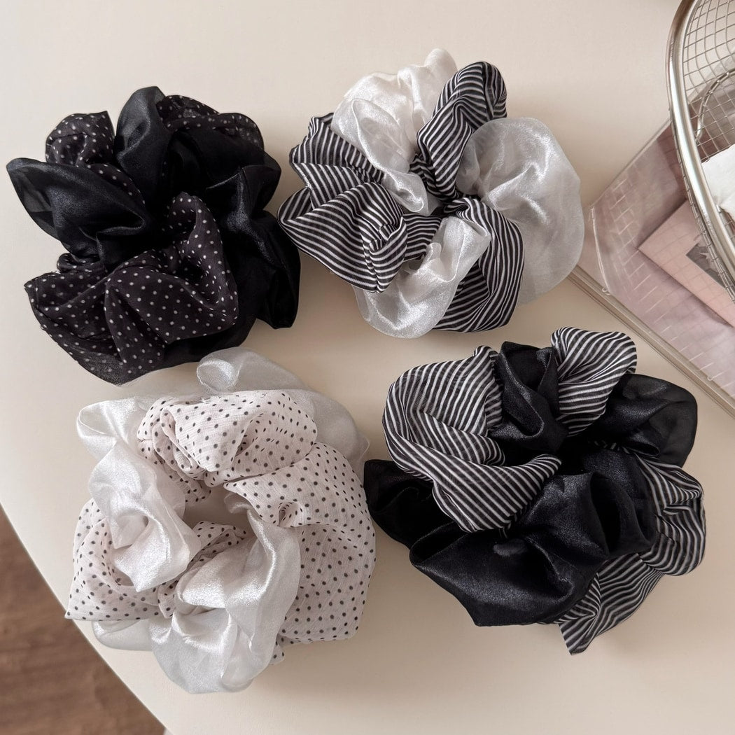 Gifty - Polka Dot Double-Color Fabric Scrunchie