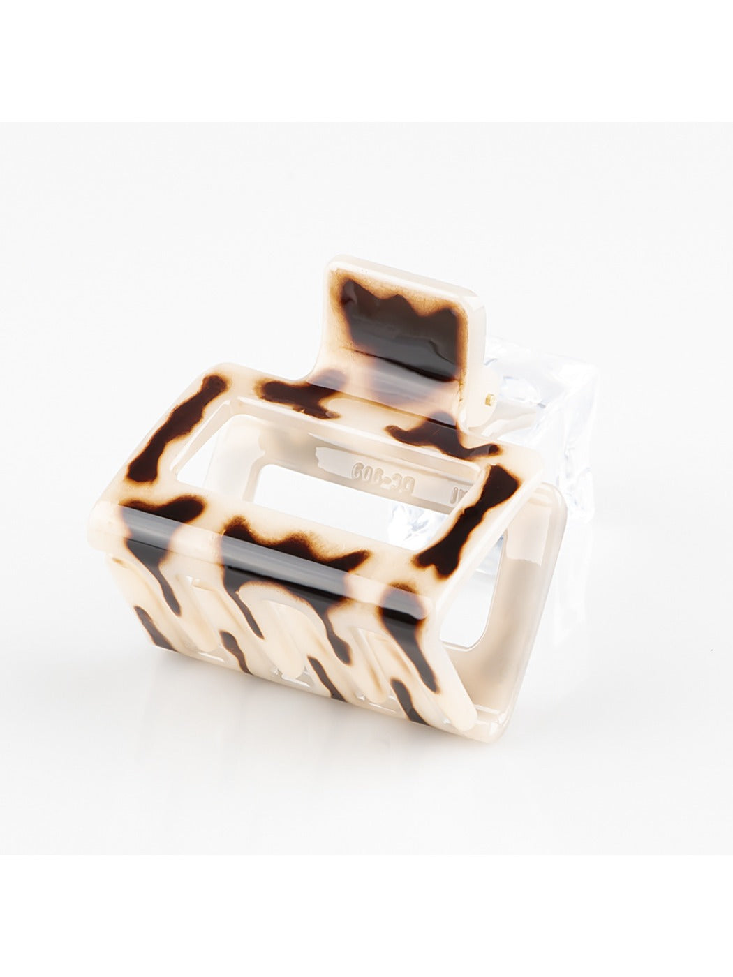 Beau - Leopard Print Openwork Square Claw Clip